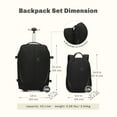 thumbnail image 5 of Hynes Eagle 2 in 1 Rolling Backpack with Detachable Daypack Unisex Carry On Luggage Set, Black, 5 of 11