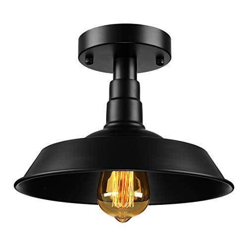 BAYCHEER HL371812 Industrial Wrought Iron Warehouse SemiFlush Mount