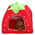 thumbnail image 3 of CHGBMOK Winter Cat Houses for Indoors Cute Strawberry Yurt Padded Fold Tent Pet Dog Gate, 3 of 8