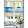 thumbnail image 6 of Sheer Curtains 54 Inches Long, Ocean Beach Light Filtering Window Curtains for Living Room, Blue Sky Waves Sand Horizon Shore Summer Rod Pocket Voile Sheer Curtain Drapes, 52"W x 54"L, 2 Panels, 6 of 8