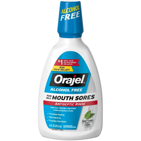 Orajel Alcohol Free Antiseptic Rinse, 16 fl. oz.