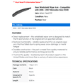 thumbnail image 2 of Rear Windshield Wiper Arm - Compatible with 2006 - 2007 Mercedes-Benz R500, 2 of 2