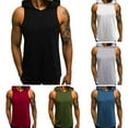 thumbnail image 5 of Men Sports Gym Vest Tops Plain Tank Top Hoodie Fitness Pullover Sleeveless Sweatshirt Vest, 5 of 5