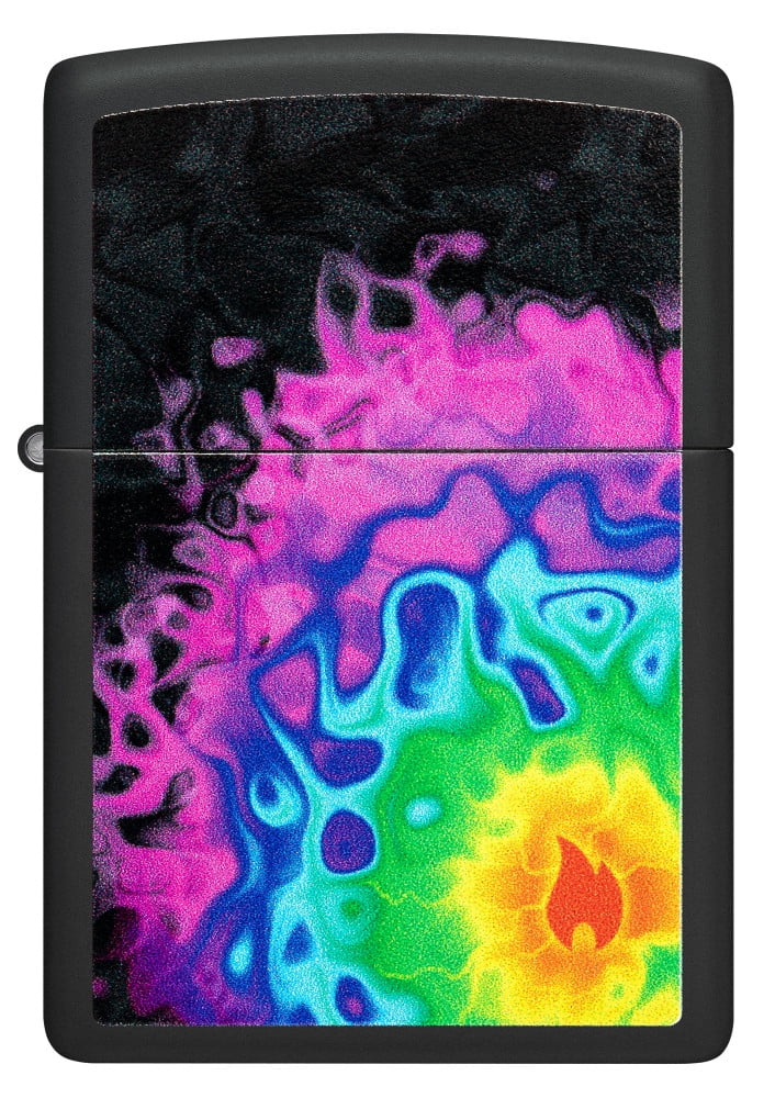 Zippo Pattern Design Black Matte Pocket Lighter