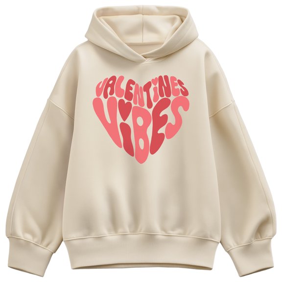 Instant Message - Valentines Vibes - Women's Oversized Fleece Hoodie Sweatshirt