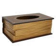 thumbnail image 4 of Caja de pañuelos para libros, caja de pañuelos de madera de simulación, servilletero para libros, caja de papel de seda retro, salida de alta intensidad, 4 of 9