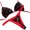 Red Black, variant on 2Pcs/Set Women Bikini Set Halter Lace-Up Sleeveless Bra Braided Rope Swimming Briefs Set Quick Drying Beachwear