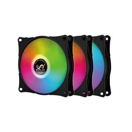 SOPLAY RGB LED PWM Adjustable Color with Controller Computer Case Fan Cooler Radiator Hydraulic