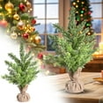 thumbnail image 2 of BNNG Tabletop Mini Christmas Tree, 15" Artificial Miniature Pine Christmas Tree with Linen Base Perfect for Christmas Decorations, Home, Kitchen, Dining Table, 2 of 9