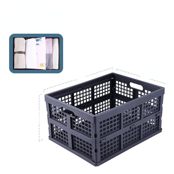 Plastic Collapsible Storage Crates,Folding Crates Storage,Black