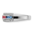 thumbnail image 3 of Prizma Sterling Silver Rhodium-plated Channel-Set Colorful and White CZ Ring, 3 of 6