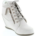 thumbnail image 7 of Static Footwear Womens Peter-30 Lace Up Hidden Wedge High Top Fashion Sneakers, 7 of 7
