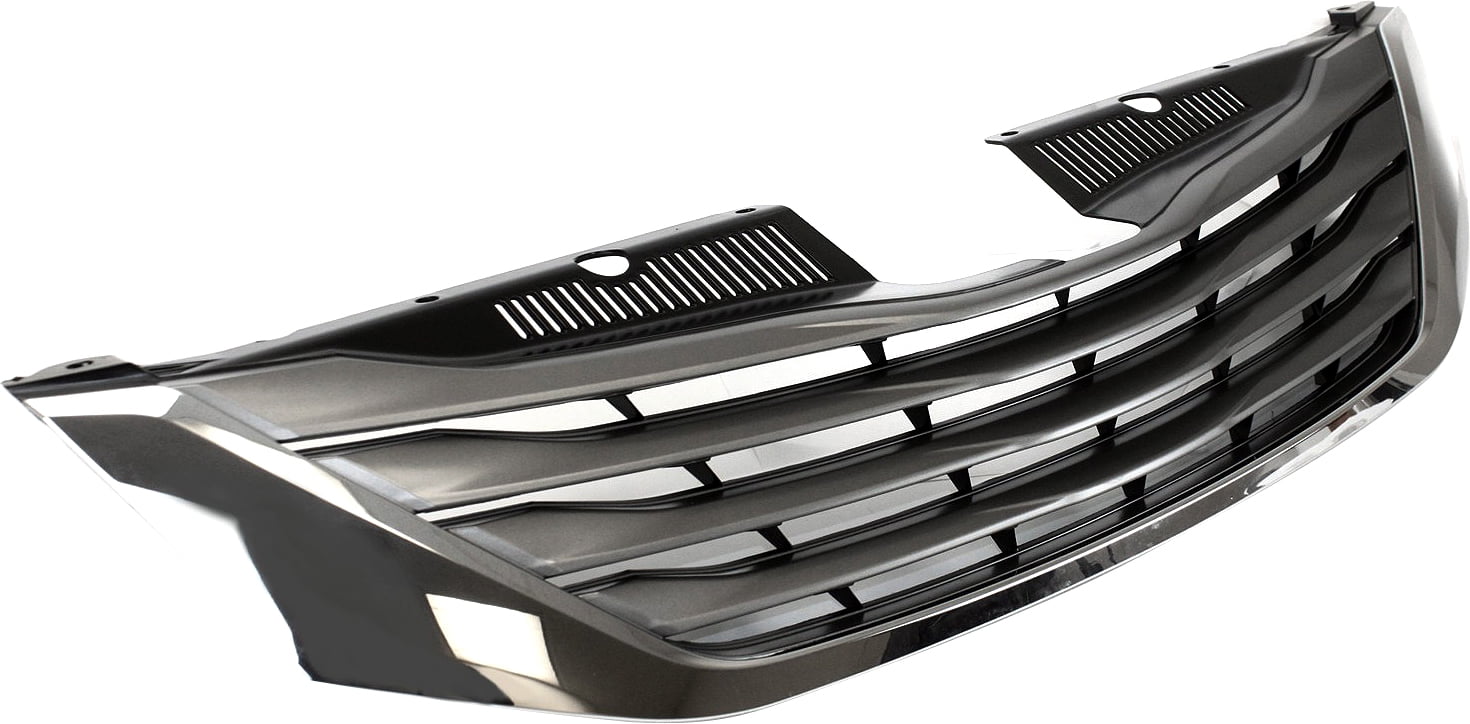 Grille Assembly Compatible With 2011-2014 Toyota Sienna Chrome Shell with Black Insert