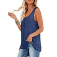 thumbnail image 2 of Frontwalk Ladies Summer Top Sleeveless T Shirts Tank Tops Women Boho Blouse Tee Navy Blue 4XL, 2 of 4