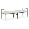 thumbnail image 5 of Lalia Modern Upholstered 59-inch Hammered Metal Accent Bench, Gunmetal, 5 of 13