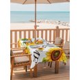 thumbnail image 3 of 60x102 Inch Outdoor Tablecloth with Umbrella Hole Zipper Rectangle Sunflowers Farmhouse Rectangular Tablecloths Waterproof Country Botanical Floral Watercolor Patio Table Cloth Cover for Picnic, 3 of 8