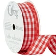 thumbnail image 2 of Offray Ribbon, Red 7/8 inch Gingham Check Woven Ribbon, 9 feet, 2 of 9
