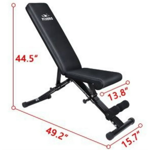 Weight Bench, Adjustable Strength Training Bench for Full Body Workout with Fast Folding