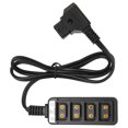 thumbnail image 3 of D Tap Power Adapter, ABS D Tap Male To 4 Port D Tap Female Splitter Power Cable Black Plug And Play Stable  For  V Type For Camera Batteries, 3 of 8