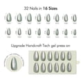 thumbnail image 5 of VSALON Press on Nails Medium Almond - Green Cat Eye Glassy Glitter Nails Kit for Women, Reusable Fake Nails & Soft Gel Nail Glue, Protector Cuticle Oil, Tabs & Nail File 32 PCS in 16 Sizes, 5 of 8