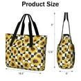 thumbnail image 3 of Tote Bag for Women - Checke Sunflower Shoulder Bag - Large Utility Work Duffle Bag with Zipper Handbag for Travel, Work, Sprots, 3 of 5