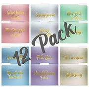 Better Office Products - File folder - letter - for 292 x 241 mm - tabbed - gold foil popular sayings - assorted colors (pack of 12)