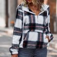 thumbnail image 2 of Moda mujer manga larga otoño camiseta impresión bolsillos con capucha blusa Tops Pompotops FGAJ22883, 2 of 6