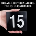 thumbnail image 5 of FAVSTOCK Double Sided Plastic Table Numbers for Restaurant, Wedding Seating Signs for Party, Banquets, Table Numbers - 4" x 4" White on Black (50), 5 of 6