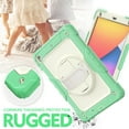 thumbnail image 7 of iPad mini 5 Case / iPad mini 4 Kids Case with Built-in Screen Protector, 3-Layer Full Protection Heavy Rugged Shockproof Case 360 Rotating Stand Cover with Adjustable Shoulder Strap,Green, 7 of 7