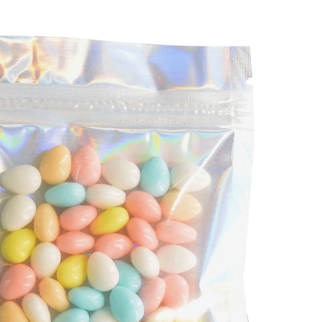 Bolsa de embalaje con destello láser de arcoíris, aretes de caramelo, joyas, carcasa para teléfono móvil, bolsa de hueso Yin y Yang transparente colorida