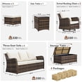 thumbnail image 5 of MEISSALIVVE Outdoor Patio Furniture Set with Swivel Chair, 8 Pieces Patio Conversation Set, Patio Sectional Furniture Set with 2 Three-seat sofa, 2 Ottomans and Coffee Table (Beige), 5 of 8