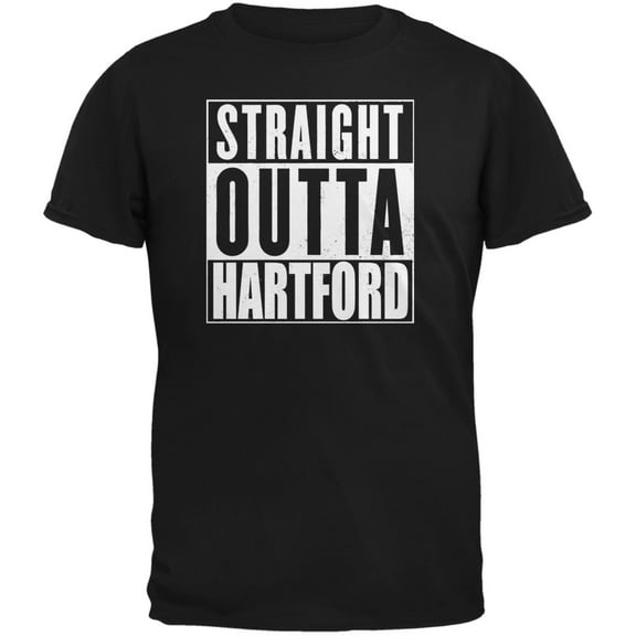 Straight Outta Hartford Black Adult T-Shirt - 2X-Large