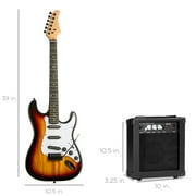 Best Choice Products 39in Full Size Beginner Electric Guitar Kit with Case, Strap, Amp, Whammy Bar - 3 Color Sunburst