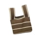 thumbnail image 5 of Bolso tote a rayas para mujer, 20 cm x 35 cm, elegante, informal, portátil, de poliéster, tejido de punto Marrón jinwen Bolsos de mujer, 5 of 8