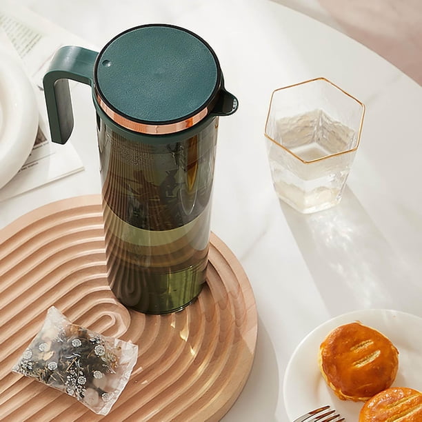 Jarra de agua para bebidas té, , hervidor frío, jarra de agua para bebidas, agua fría/caliente, leche fría, cócteles, de Verde negruzco Macarena tetera grande