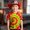 Red, variant on Girls Swirl Print Graphic Tee Round Neck Short Sleeve Top Comfortable Casual Daily Wear For Toddler Kids T-Shirts Kids Short Sleeve Crewneck Solid Basic Tees Casual Tops