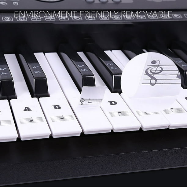 Autocollant PVC Piano Key Decal Amovible autocollant piano clé autocollant  Clavier Électronique Note Decal Musical Instrument Fournitures 