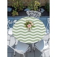 thumbnail image 6 of Sage Green Stripe Round Fitted Tablecloth with Elastic Edge, Waterproof Table Cloth Table Cover for 45"-54" Tables, Farmhouse Striped Modern Waves Moires Tablecloths for Dining Picnic Indoor Outdoor, 6 of 9