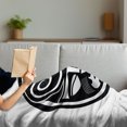 thumbnail image 3 of Ethnic Soft Flannel Fleece Throw Blanket, Maori Culture with Swirls and Whiskers Motifs from Indigenous Folklore, Cozy Plush for Indoor and Outdoor Use, 50" x 60", Black and White, by Ambesonne, 3 of 5