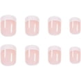 thumbnail image 2 of 24 piezas de uñas postizas cortas cuadradas XCF patrón de uñas francesas blancas, 2 of 4