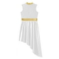 thumbnail image 4 of DPOIS Girl's Sleeveless Praise Dance Dress Worship Costume White 6, 4 of 5