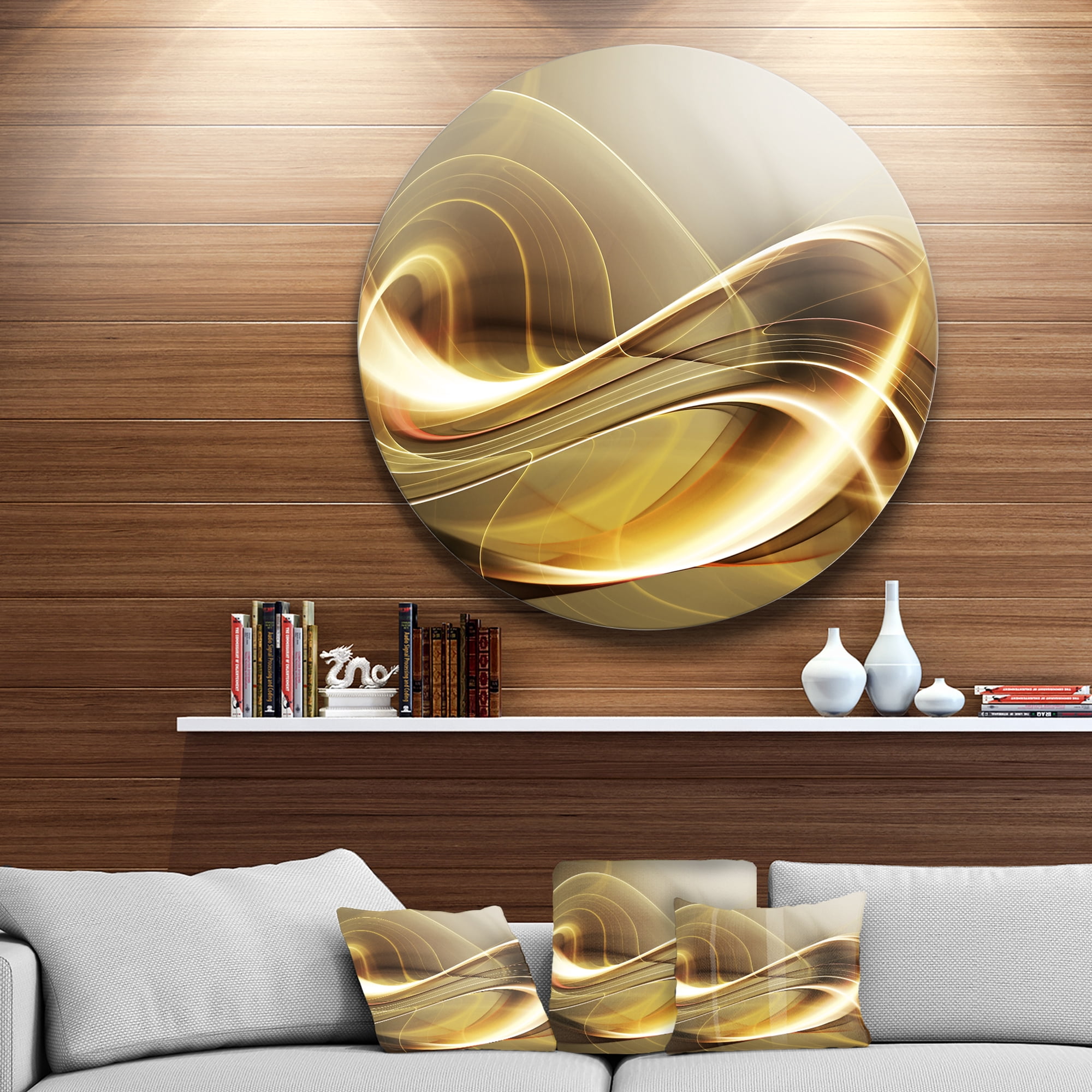 Designart Elegant Sofa' Disc Large Abstract Circle Metal Wall Art