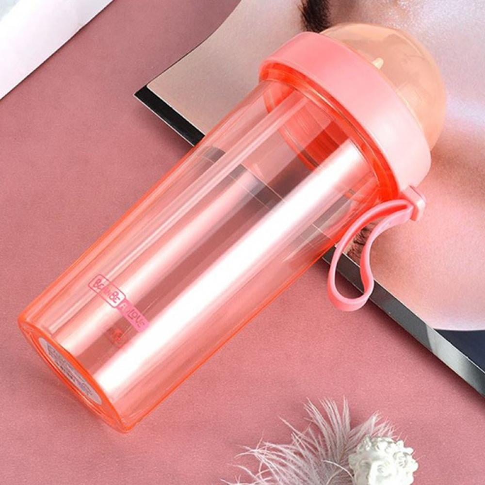 HXAZGSJA Large Capacity Portable Outdoor Sport Cup with Straw Travel Water  Drinking Bottles(Pink,600ml) 