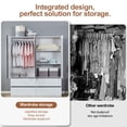 thumbnail image 5 of Sophshelter 4-Door Wood Wardrobe Armoire | Freestanding White Closet Wardrobe with Drawers & Hanging Rod for White Closet Cabinet, 5 of 14