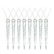 Gemmy LED Lightshow Shooting Star Icicle Lights White Set Of 8