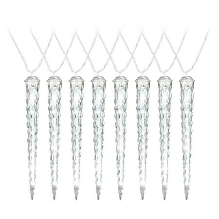 Gemmy LED Lightshow Shooting Star Icicle Lights White Set Of 8
