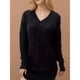 thumbnail image 4 of Vestido Tipo Suéter con Cuello en V para Mujer, Estilo Suéter Tipo Túnica Holgado Informal de Larga con Punto y Larga para Otoño. Negro L, 4 of 8