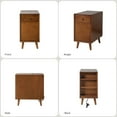 thumbnail image 6 of 26" Modern Wooden End Table End Table with Charging Station Tray and Storage Shelves Acorn, 6 of 8