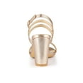 thumbnail image 2 of BLISSFUL STEP Women's Slingback Block Heel Ankle Strap Sandals Rose Gold 9.5, 2 of 8