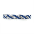 thumbnail image 4 of Sterling Silver Stackable Expressions Blue Enamel Braided Ring Size 5, 4 of 5